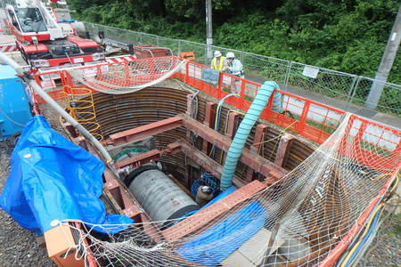 下水道の工事の様子です。